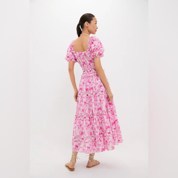 TUCKERNUCK RO'S GARDEN SOLD OUT!! Pink Anaplois Percy Midi Dress XL NWT GORGEOUS - Picture 3 of 10